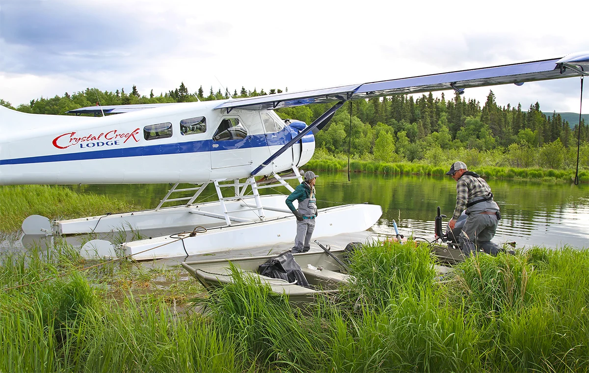 Unloading Beaver aircraft at American Creek 