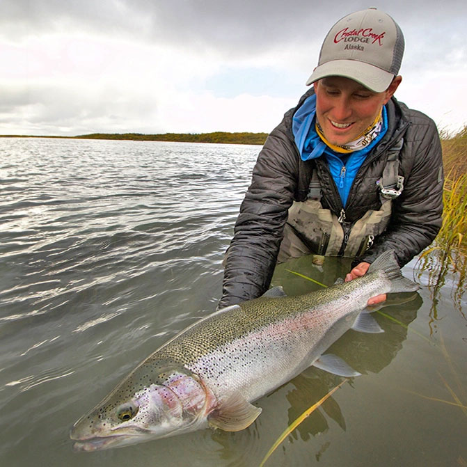 Huge Alaska Rainbow Trout Fishing with Crystal Creek Lodge